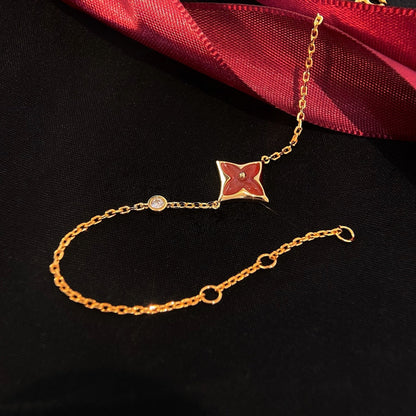 [Leaves]COLOR STAR CARNELIAN ROSE GOLD DIAMOND BRACELET