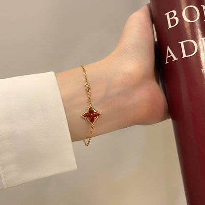 [Leaves]COLOR STAR CARNELIAN ROSE GOLD DIAMOND BRACELET