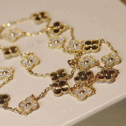 [Leaves]CLOVER 20 MOTIFS LASER DIAMOND NECKLACE