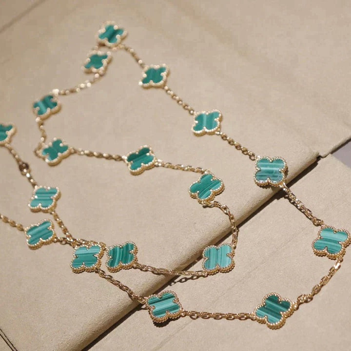 [Leaves]CLOVER 20 MOTIFS MALACHITE GOLD