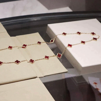 [Leaves]CLOVER 20 MOTIFS CARNELIAN NECKLACE