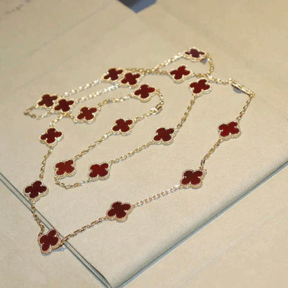 [Leaves]CLOVER 20 MOTIFS CARNELIAN NECKLACE