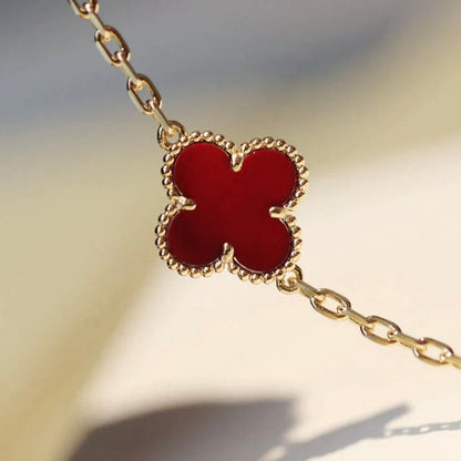 [Leaves]CLOVER 20 MOTIFS CARNELIAN NECKLACE