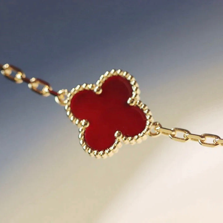 [Leaves]CLOVER 20 MOTIFS CARNELIAN NECKLACE