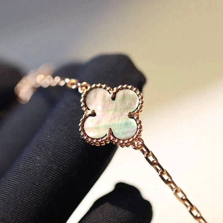 [Leaves]CLOVER 20 MOTIFS DARK MOP DIAMOND  NECKLACE