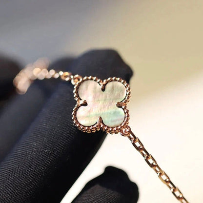 [Leaves]CLOVER 20 MOTIFS DARK MOP DIAMOND  NECKLACE