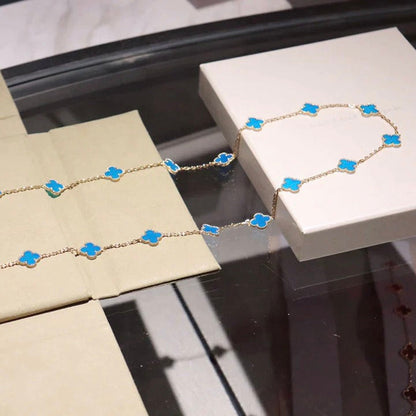 [Leaves]CLOVER 20 MOTIFS BLUE AGATE GOLD
