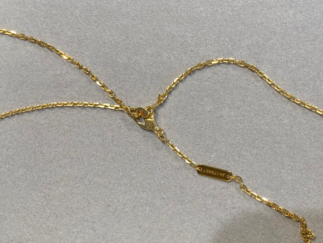 [Leaves]CLOVER 25MM NECKLACE GOLD CARNELIAN