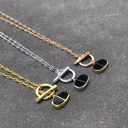 [Leaves]CHAINE VERSO BLACK CERAMIC  NECKLACE