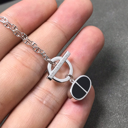[Leaves]CHAINE VERSO BLACK CERAMIC  NECKLACE