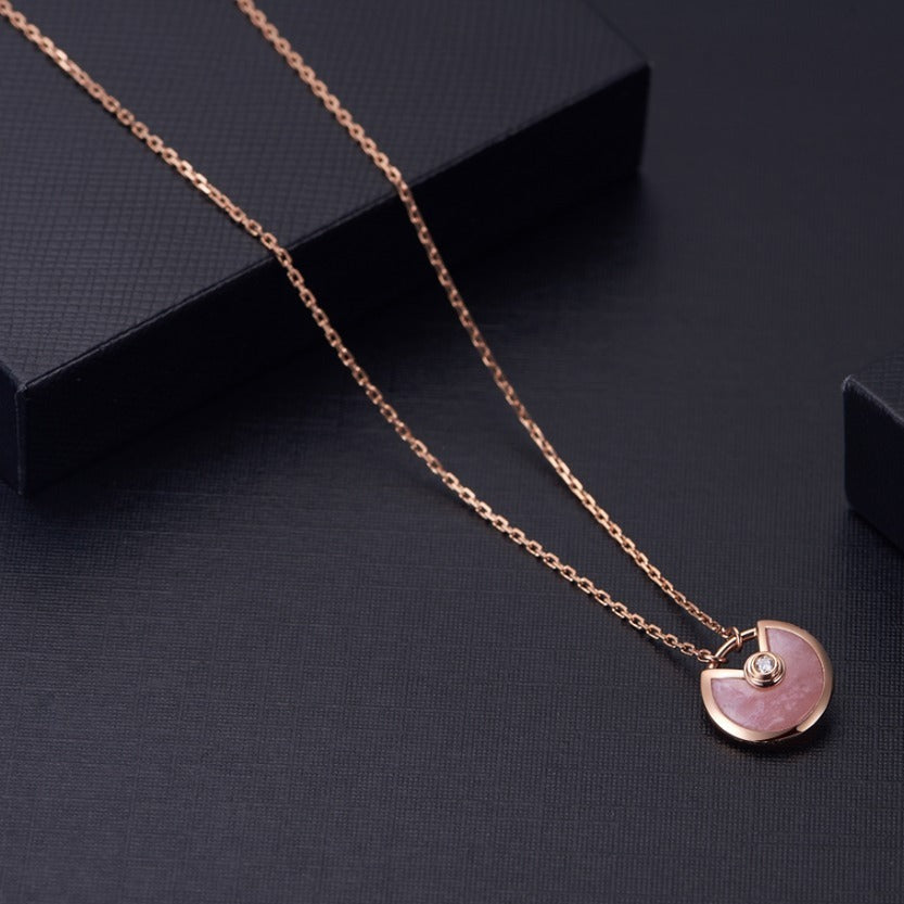[Leaves]AMULETTE ROSE GOLD PINK MOP NECKLACE