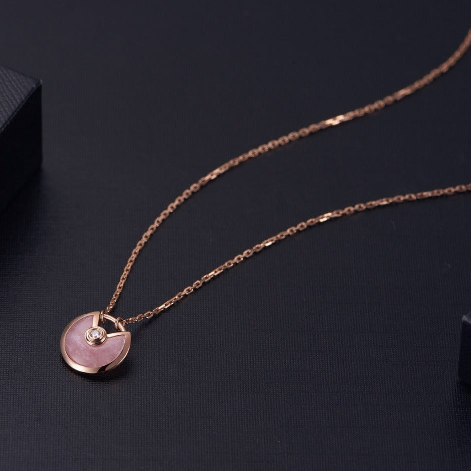 [Leaves]AMULETTE ROSE GOLD PINK MOP NECKLACE