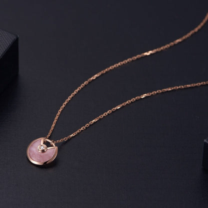 [Leaves]AMULETTE ROSE GOLD PINK MOP NECKLACE