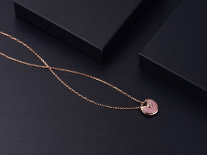 [Leaves]AMULETTE ROSE GOLD PINK MOP NECKLACE