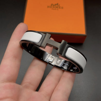 [Leaves]H BRACELET 12MM BLACK WHITE CERAMIC