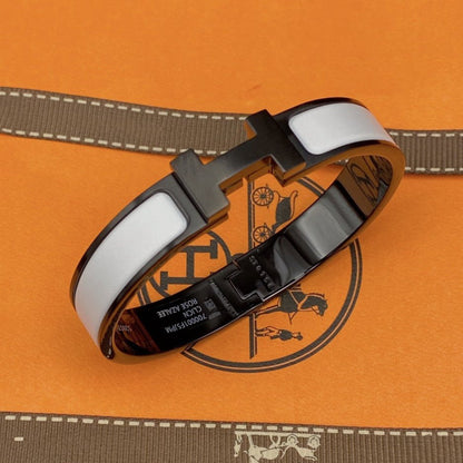 [Leaves]H BRACELET 12MM BLACK WHITE CERAMIC
