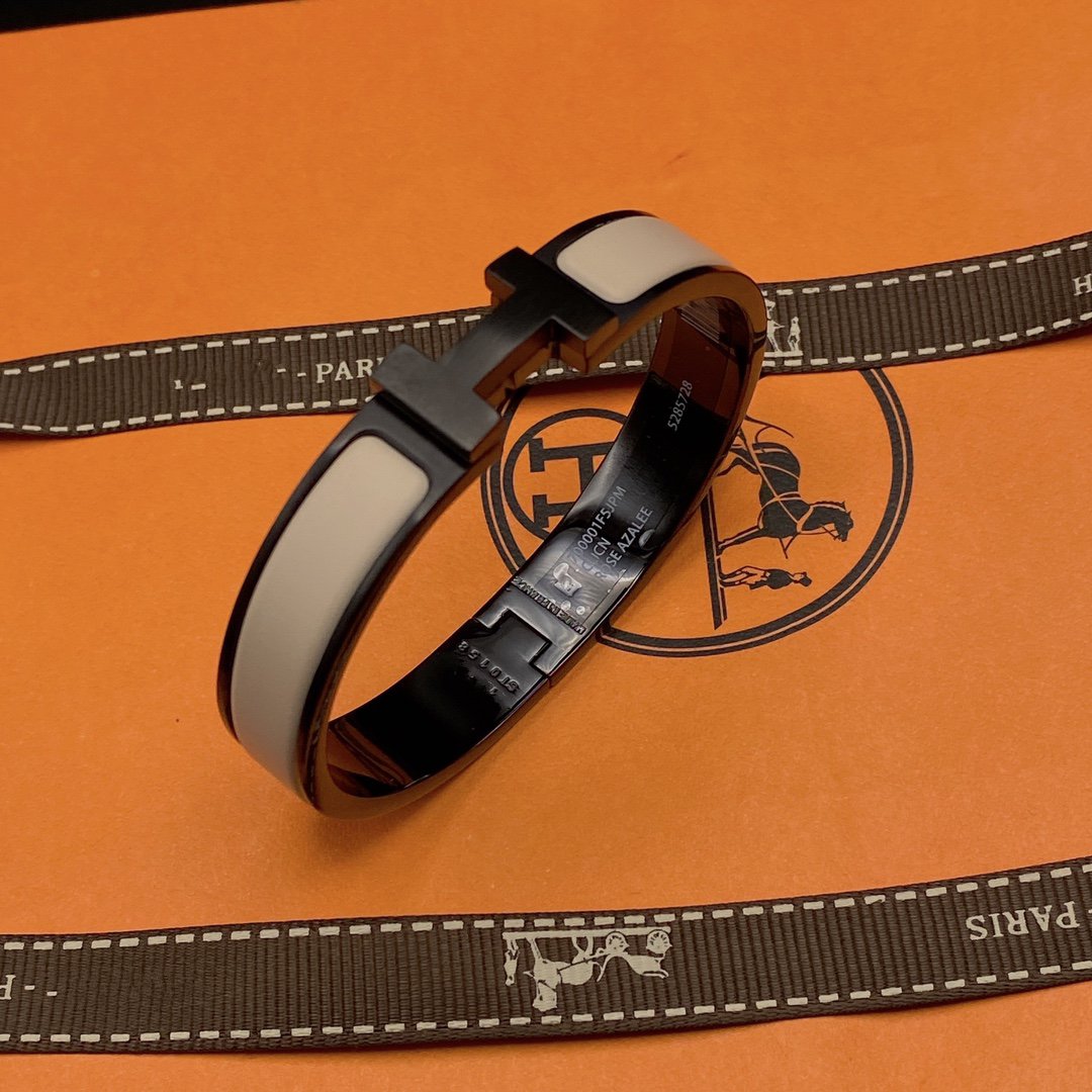 [Leaves]H BRACELET 12MM BLACK BEIGE CERAMIC