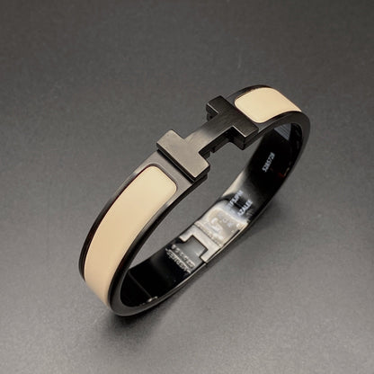 [Leaves]H BRACELET 12MM BLACK BEIGE CERAMIC