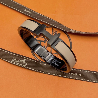 [Leaves]H BRACELET 12MM BLACK BEIGE CERAMIC