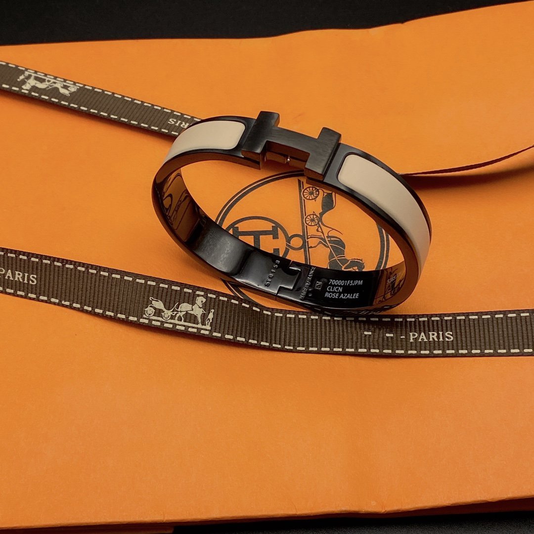 [Leaves]H BRACELET 12MM BLACK BEIGE CERAMIC