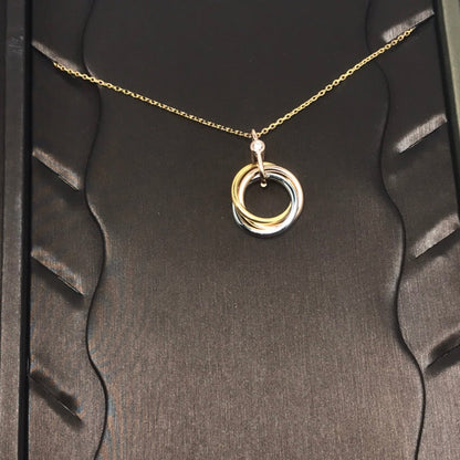 [Leaves]TRINITY SILVER GOLD PINK GOLD NECKLACE