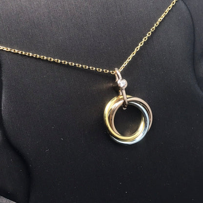 [Leaves]TRINITY SILVER GOLD PINK GOLD NECKLACE