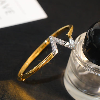 [Leaves]VOLTE UPSITE DOWN GOLD DIAMOND BRACELET
