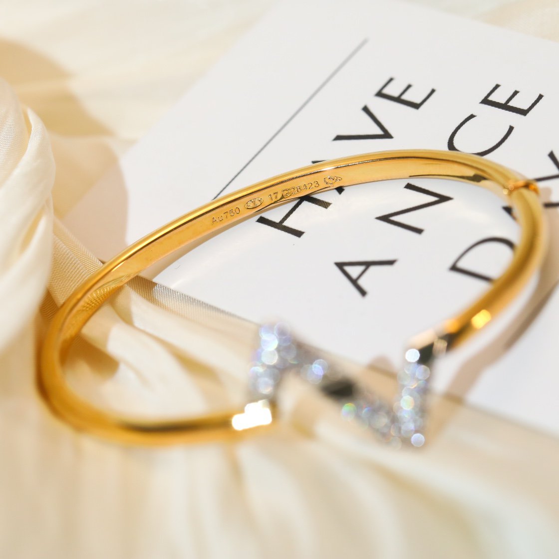 [Leaves]VOLTE UPSITE DOWN GOLD DIAMOND BRACELET