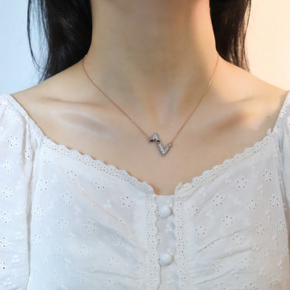 [Leaves]VOLT SILVER DIAMOND PEDANT NECKLACE