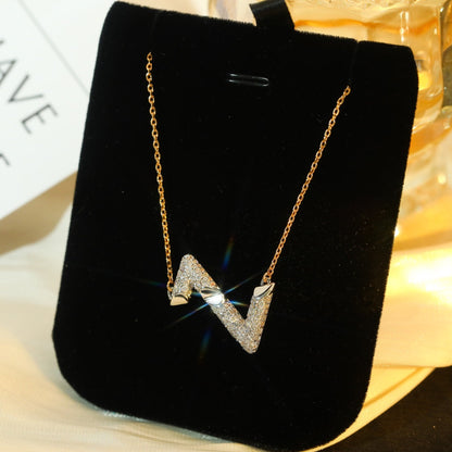 [Leaves]VOLT SILVER DIAMOND PEDANT NECKLACE