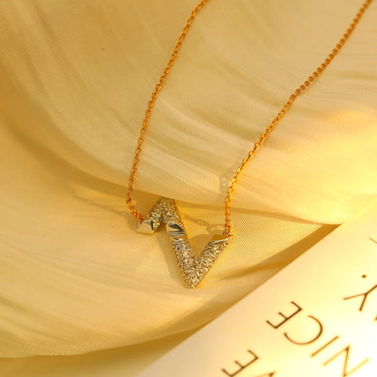 [Leaves]VOLT SILVER DIAMOND PEDANT NECKLACE