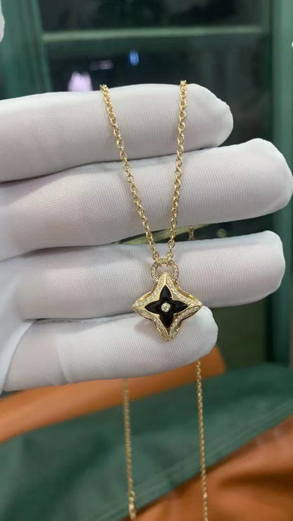 [Leaves]STAR PEDANT ROSE GOLD DIAMOND NECKLACE