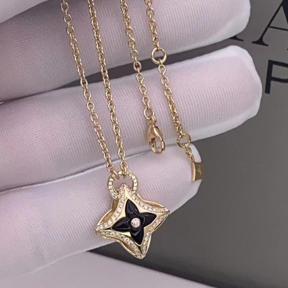 [Leaves]STAR PEDANT ROSE GOLD DIAMOND NECKLACE