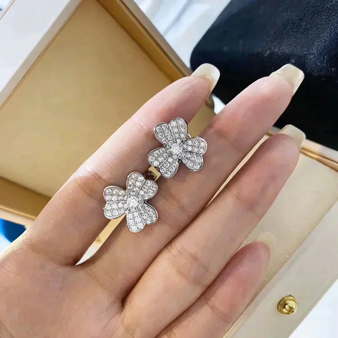 [Leaves]CLOVER COMOS DIAMOND EARRINGS SILVER