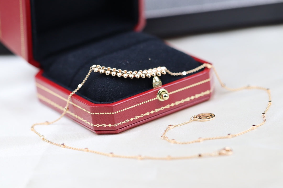 [Leaves]CLASH PINK GOLD NECKLACE