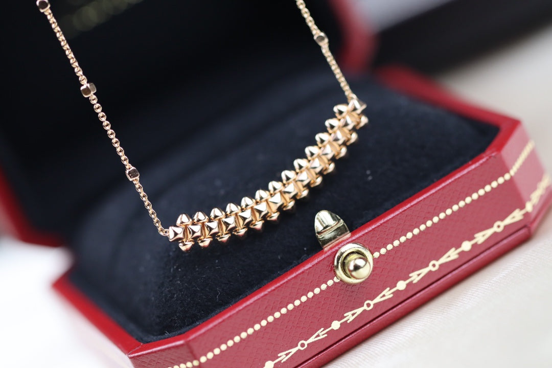 [Leaves]CLASH PINK GOLD NECKLACE