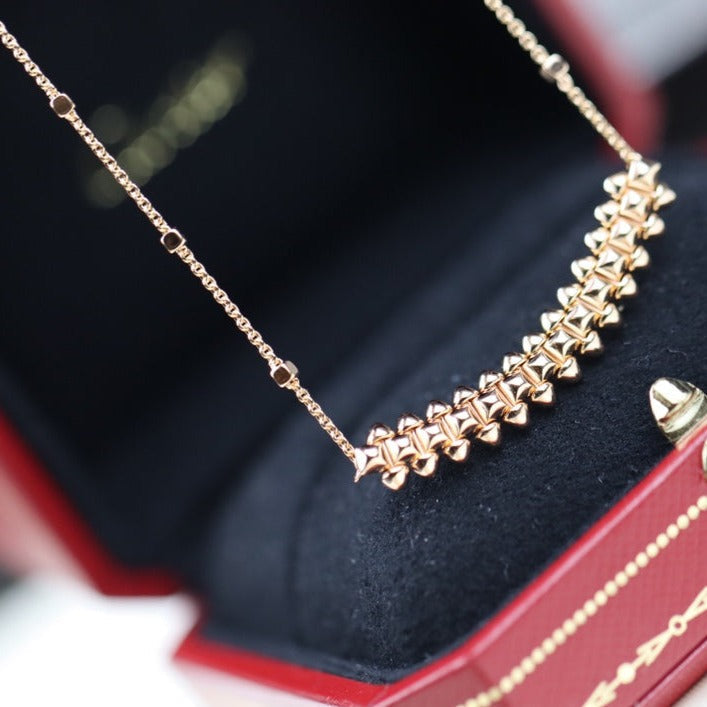 [Leaves]CLASH PINK GOLD NECKLACE