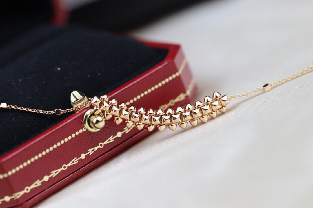 [Leaves]CLASH PINK GOLD NECKLACE