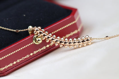 [Leaves]CLASH PINK GOLD NECKLACE