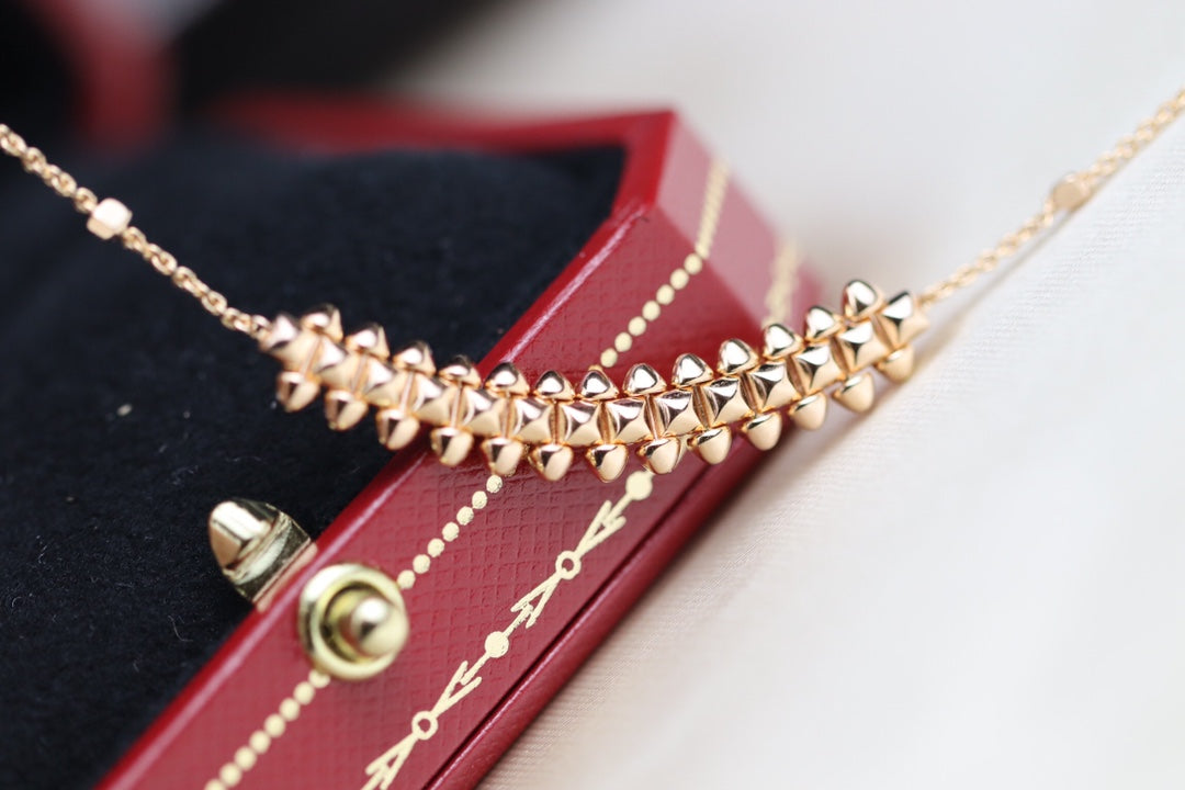 [Leaves]CLASH PINK GOLD NECKLACE