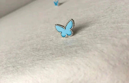 [Leaves]BUTTERFLY TURQUOISE EARRINGS SILVER