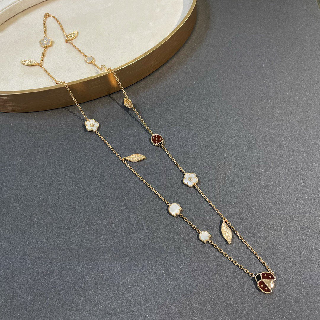 [Leaves]LUCKY SPRING 15 MOTIFS GOLD NECKLACE