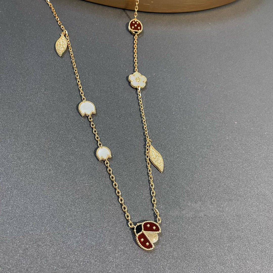 [Leaves]LUCKY SPRING 15 MOTIFS GOLD NECKLACE