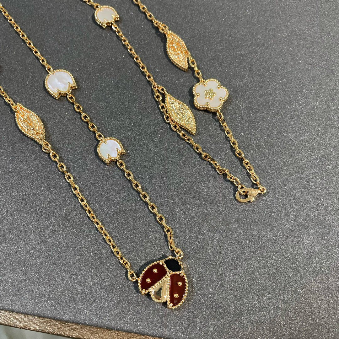 [Leaves]LUCKY SPRING 15 MOTIFS GOLD NECKLACE