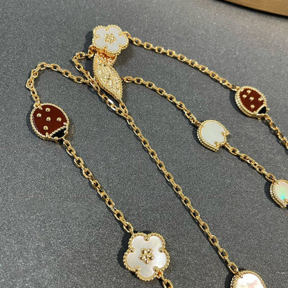 [Leaves]LUCKY SPRING 15 MOTIFS GOLD NECKLACE