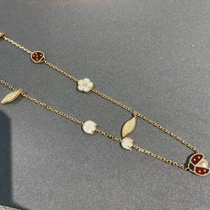 [Leaves]LUCKY SPRING 15 MOTIFS GOLD NECKLACE