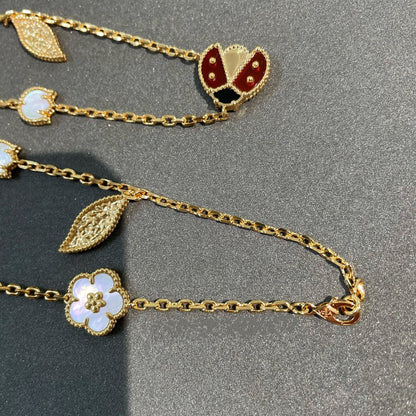 [Leaves]LUCKY SPRING 15 MOTIFS GOLD NECKLACE