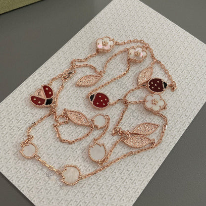 [Leaves]LUCKY SPRING 15 MOTIFS ROSE GOLD NECKLACE