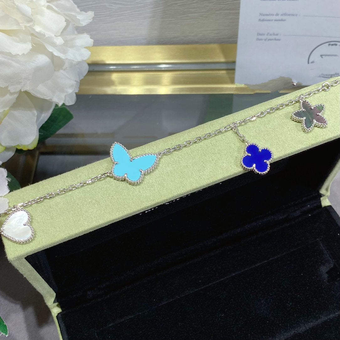[Leaves]LUCKY SPRING SILVER BRACELET 4 MOTIF