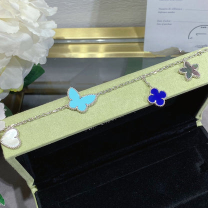 [Leaves]LUCKY SPRING SILVER BRACELET 4 MOTIF
